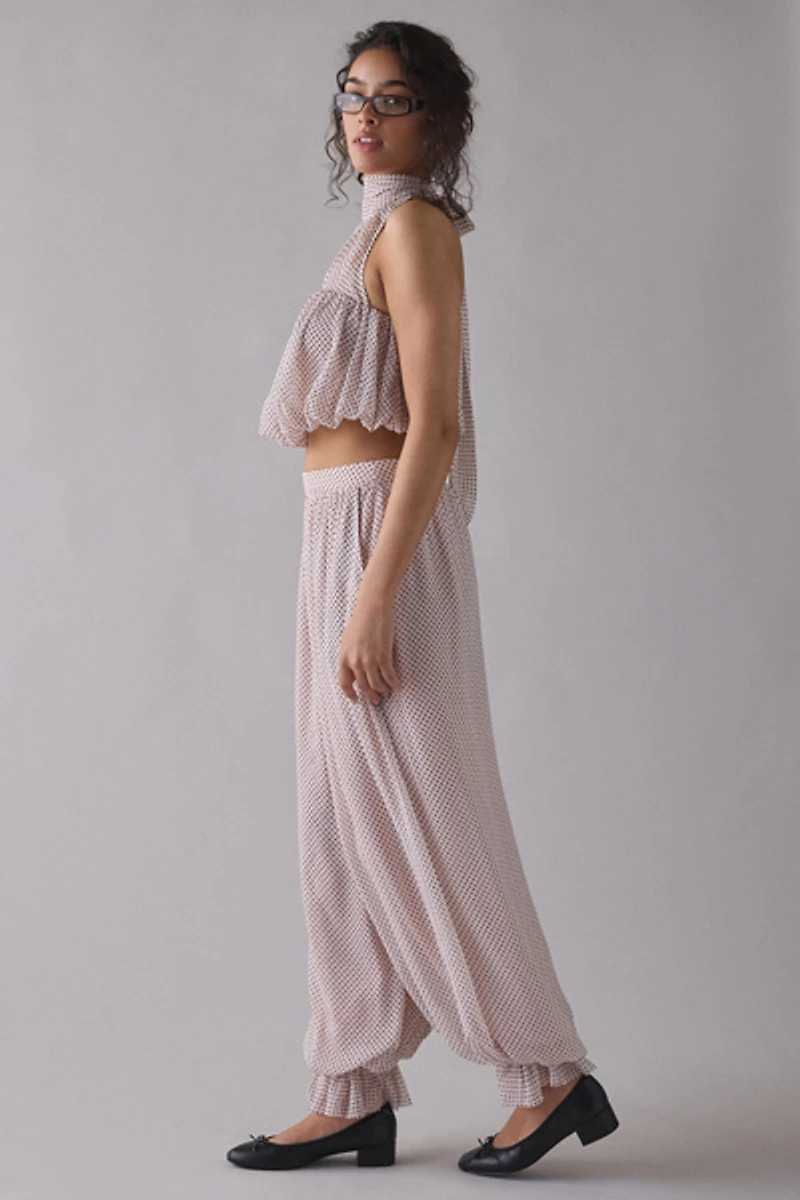 AFRM James Mauve Pin Dot Balloon Pant