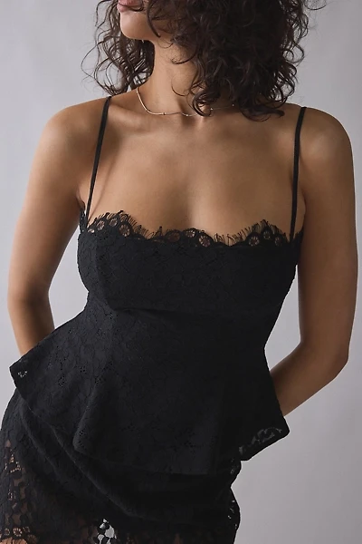 AFRM Ari Peplum Scalloped Lace Camisole