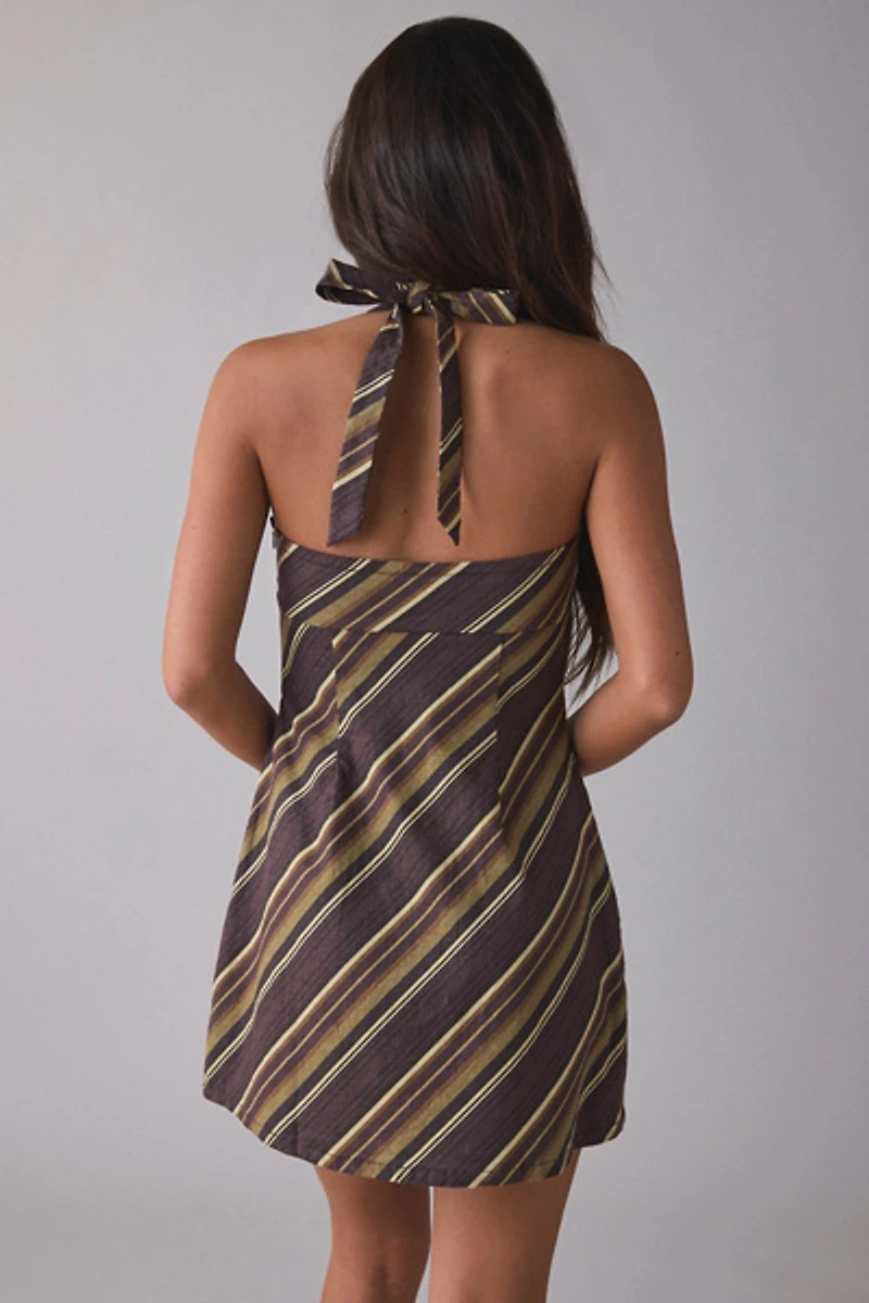 UO Hold Me Close Keyhole Halter Mini Dress