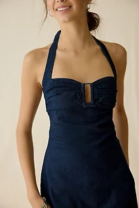 UO Hold Me Close Keyhole Halter Mini Dress