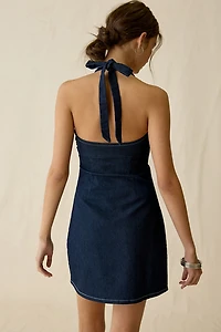 UO Hold Me Close Keyhole Halter Mini Dress