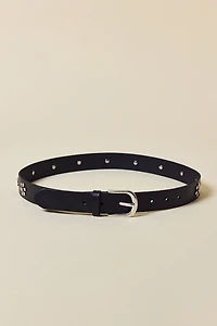 Bloom Flower Studded Leather Belt