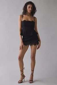 AFRM Presley Sheer Scalloped Lace Mini Skirt