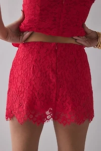 AFRM Presley Sheer Scalloped Lace Mini Skirt