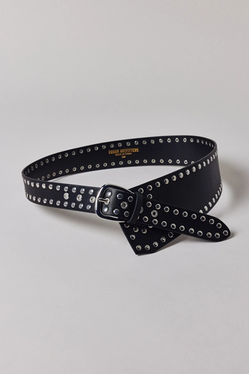 Moss Slouchy Studded Faux Leather Belt