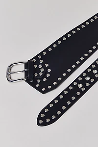 Moss Slouchy Studded Faux Leather Belt