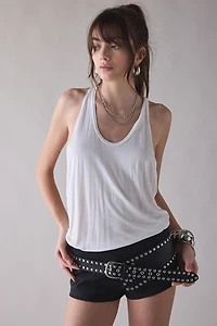 Moss Slouchy Studded Faux Leather Belt