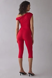 AFRM Gina Asymmetric Off-The-Shoulder Catsuit