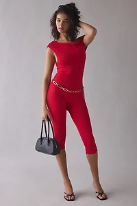 AFRM Gina Asymmetric Off-The-Shoulder Catsuit