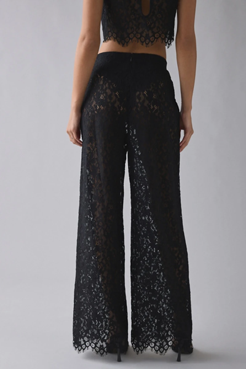 AFRM Pamela Sheer Lace Wide Leg Pant