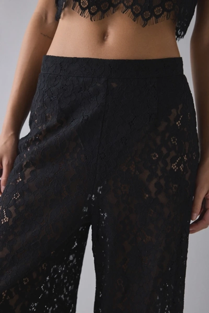 AFRM Pamela Sheer Lace Wide Leg Pant