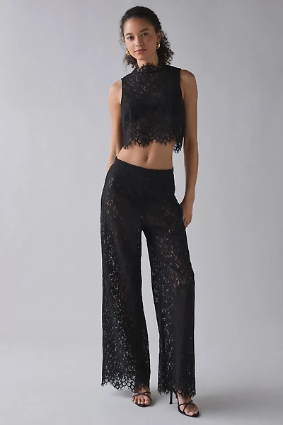 AFRM Pamela Sheer Lace Wide Leg Pant
