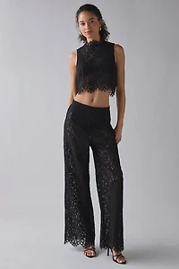 AFRM Pamela Sheer Lace Wide Leg Pant