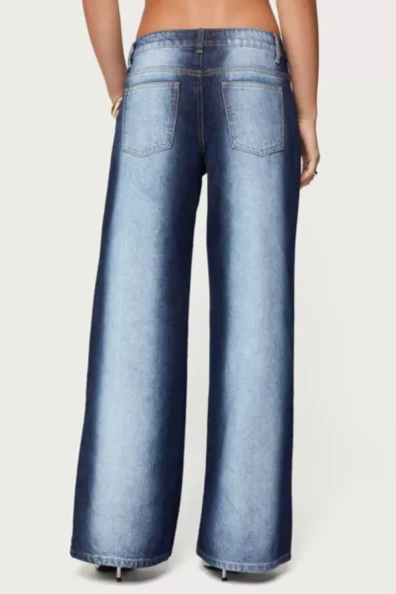 Edikted Ema Bleach Washed Low Rise Jeans
