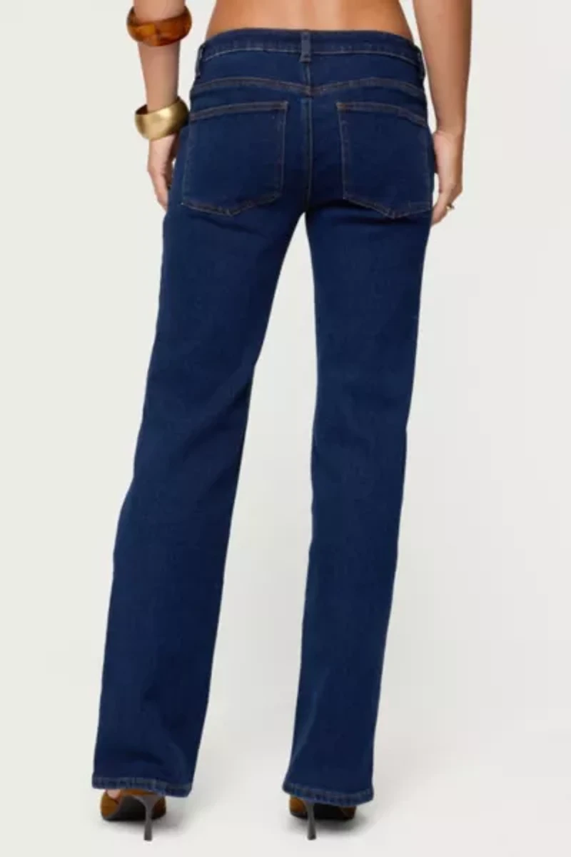Edikted Jemima Contrast Stitch Low Rise Jeans