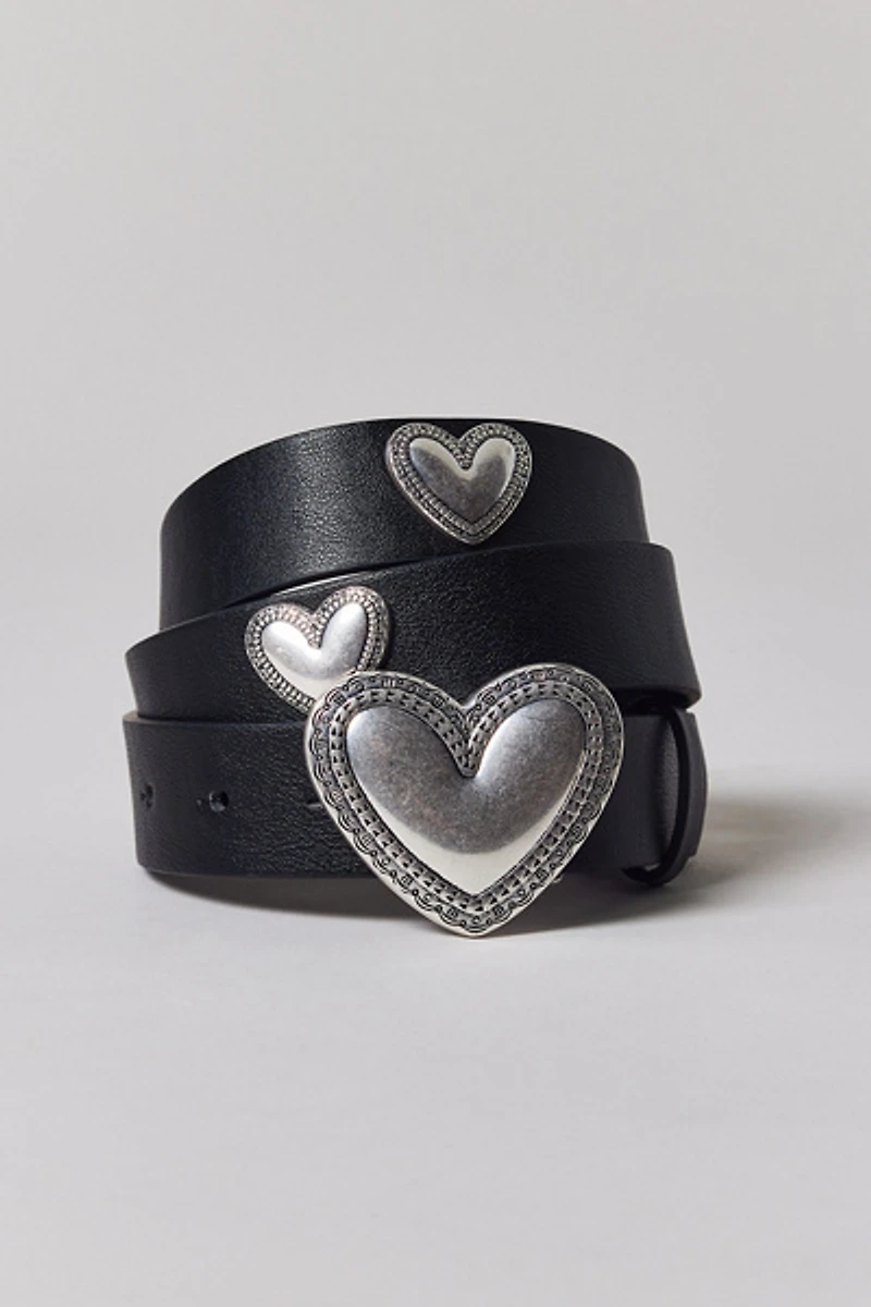 Sweetheart Heart Studded Leather Belt