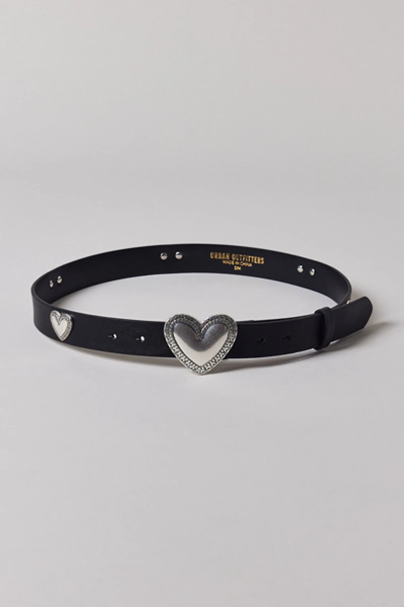 Sweetheart Heart Studded Leather Belt