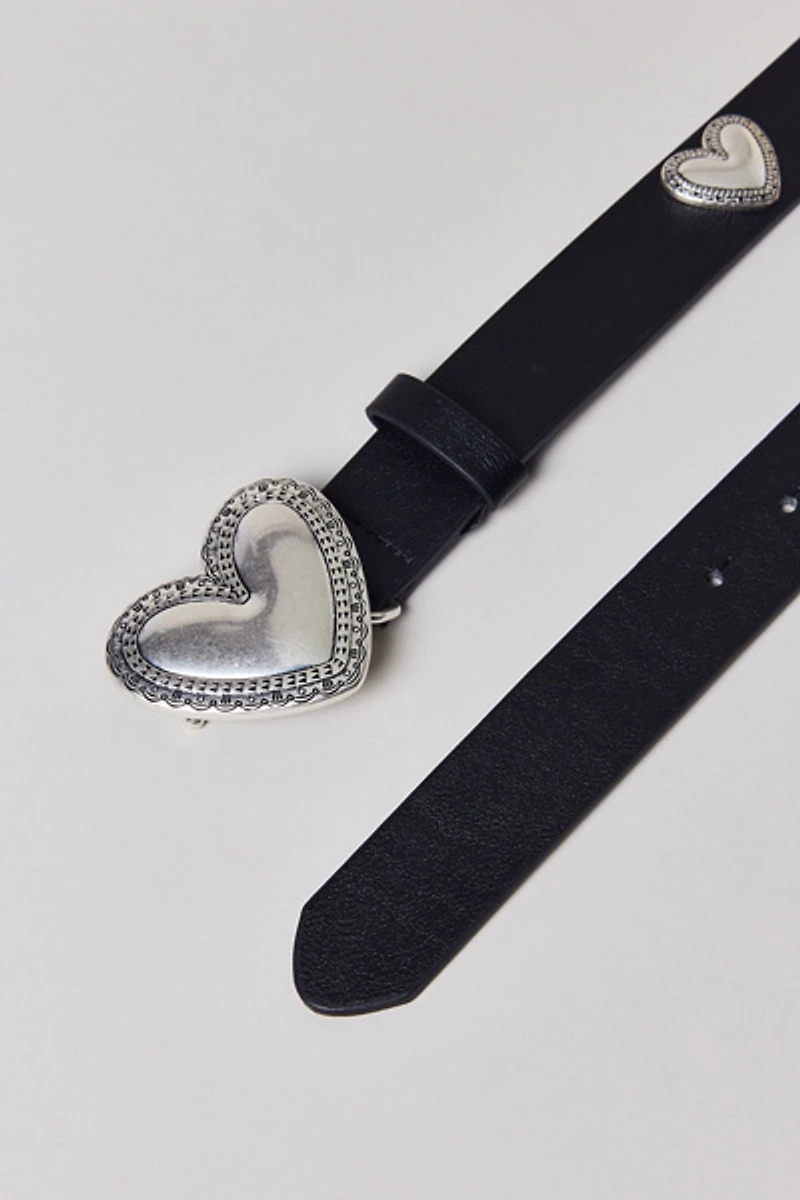 Sweetheart Heart Studded Leather Belt