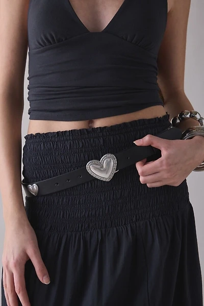 Sweetheart Heart Studded Leather Belt