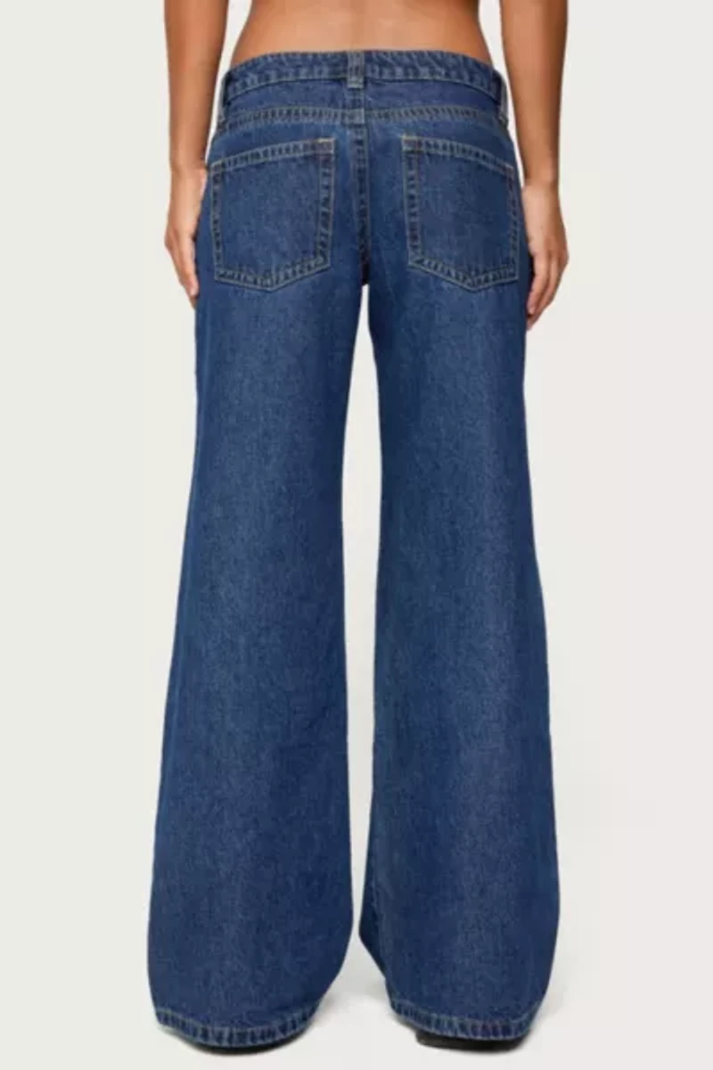 Edikted Raiyne Low Rise Wide Leg Jeans