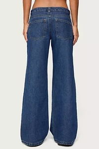 Edikted Raiyne Low Rise Wide Leg Jeans