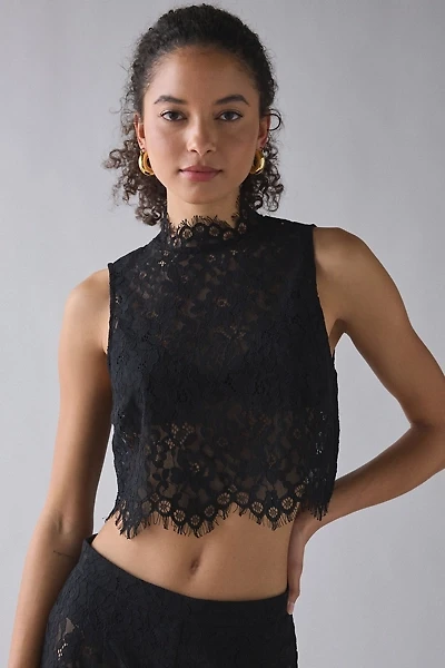 AFRM Cayne Sheer Lace High Neck Tank Top