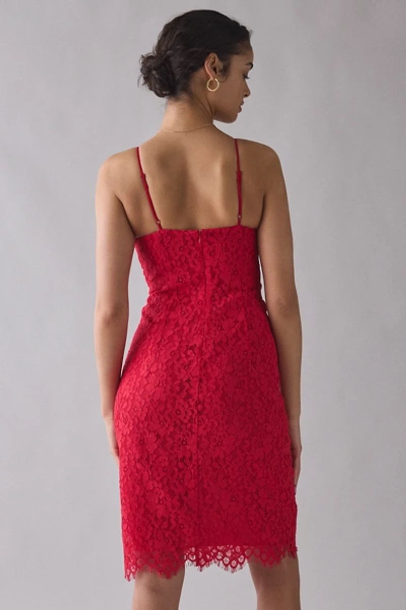 AFRM Theresa V-Neck Lace Cami Midi Dress