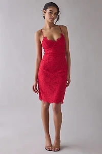 AFRM Theresa V-Neck Lace Cami Midi Dress