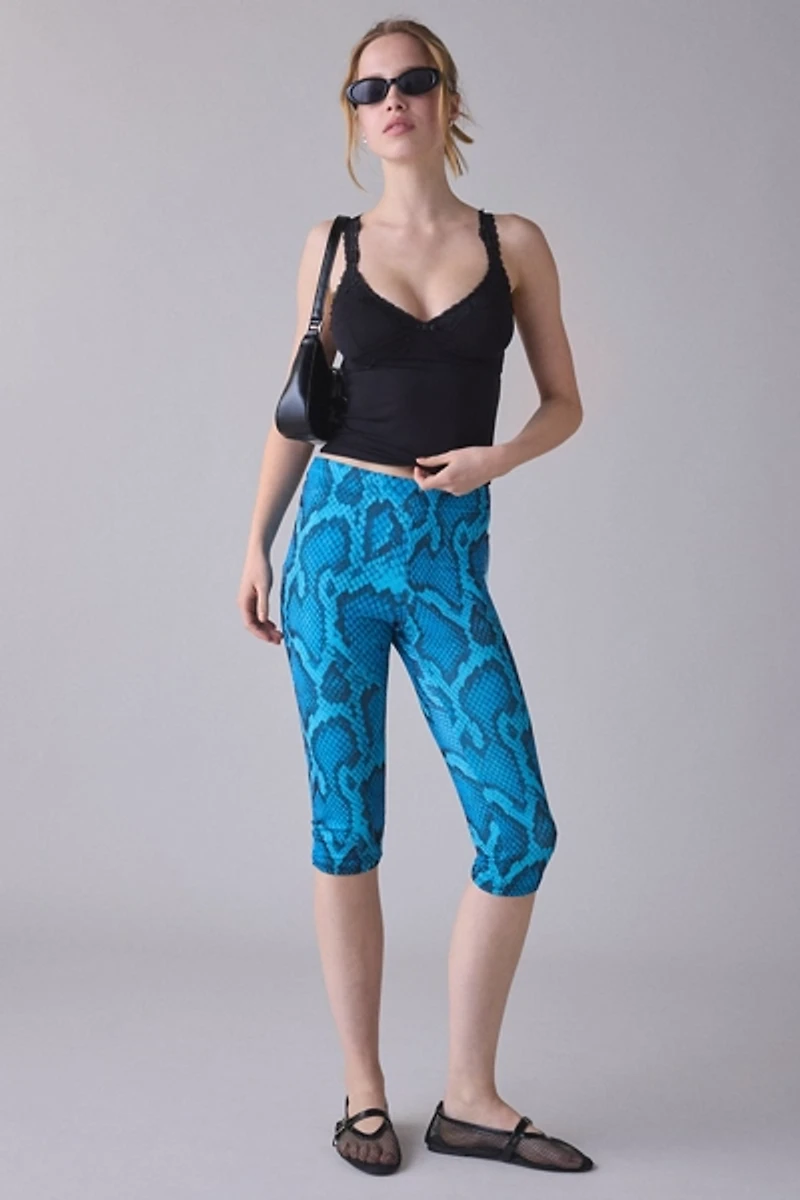 AFRM Gianna Blue Fish Snake Mesh Capri Pant