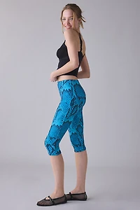 AFRM Gianna Blue Fish Snake Mesh Capri Pant