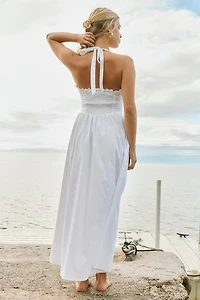 Kimchi Blue Tea Time Basque Waist Halter Midi Dress