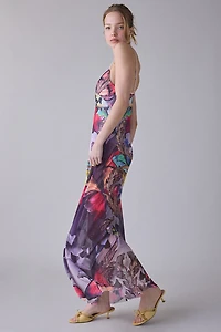 AFRM Rivka Ornate Butterfly Sheer Mesh Maxi Dress