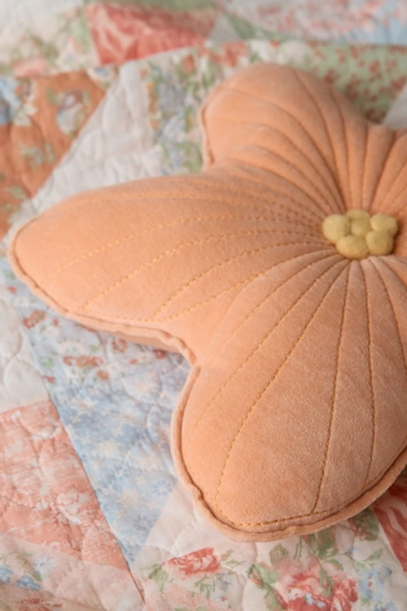 Flower Shaped Velvet Throw Pillow