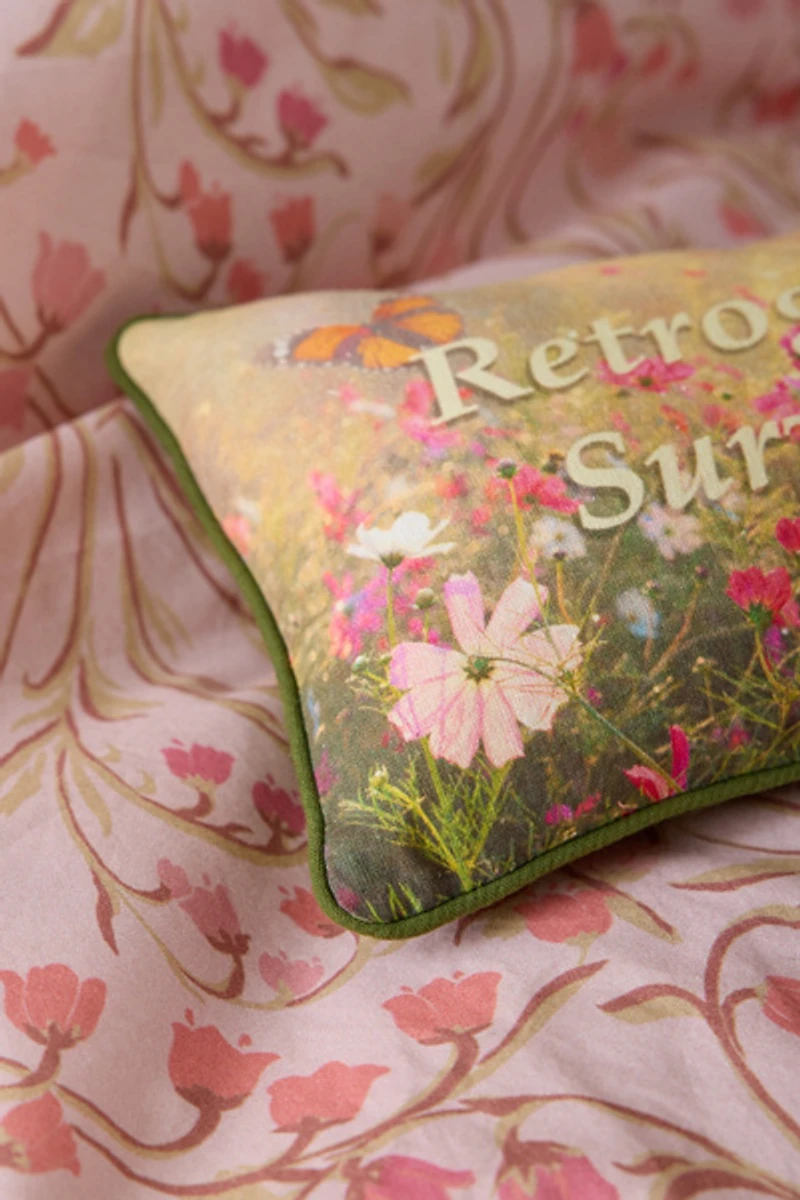 Micro Mini Text Bolster Pillow