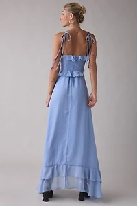 Lulus Jamie Cascading Ruffle High-Low Maxi Dress