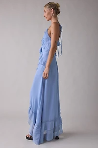 Lulus Jamie Cascading Ruffle High-Low Maxi Dress