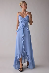 Lulus Jamie Cascading Ruffle High-Low Maxi Dress