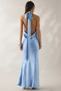 Lulus Legacy Open-Back Halter Neck Maxi Dress