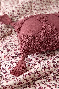 Rumi Diamond Shaggy Tassel Trim Throw Pillow