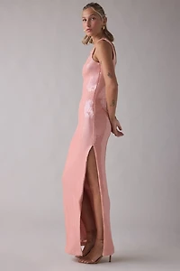 Lulus Crawford Side-Slit Sequin Maxi Dress