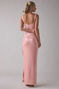 Lulus Crawford Side-Slit Sequin Maxi Dress
