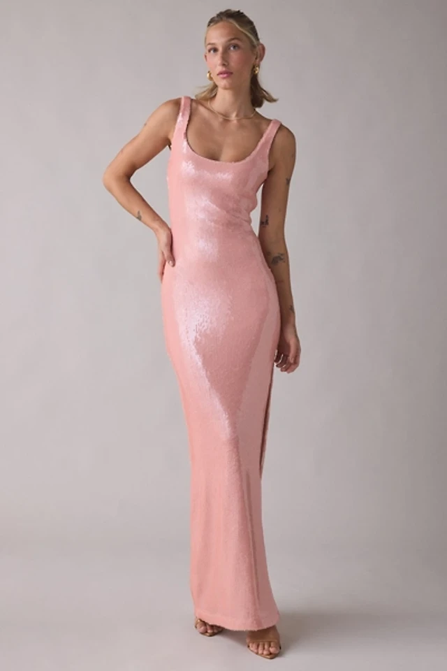 Celandine Linen-Blend Halter Side-Slit Maxi Dress | The Summit Celandine Linen-Blend Halter Side-Slit Maxi Dress | The Summit