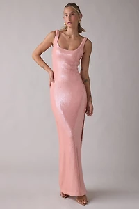 Lulus Crawford Side-Slit Sequin Maxi Dress