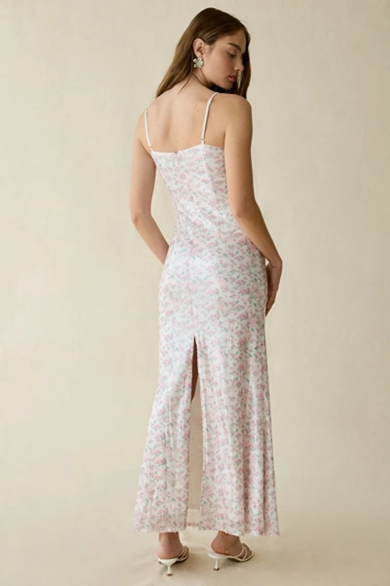 Lulus Petaluma Floral Sequin Mermaid Maxi Dress