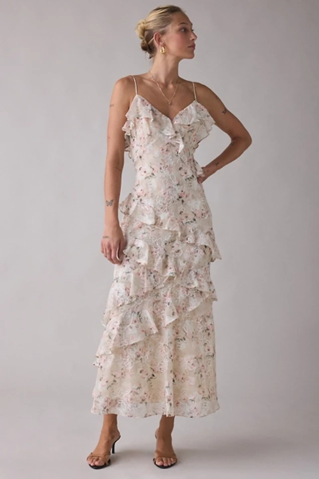 alice floral asymmetrical maxi dress Francesca's Alice Floral Asymmetrical Maxi Dress
