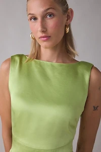 Lulus Quincy Low V-Back Satin Mini Dress
