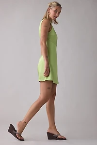 Lulus Quincy Low V-Back Satin Mini Dress