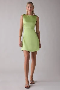 Lulus Quincy Low V-Back Satin Mini Dress