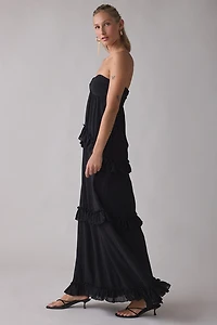 Lulus Diana Tiered Ruffle Strapless Maxi Dress
