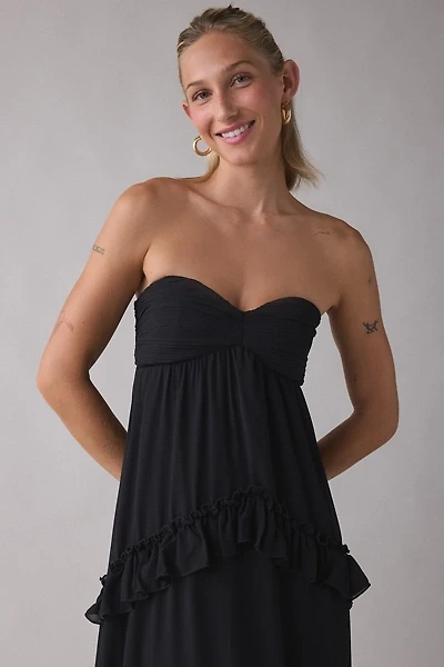 Lulus Diana Tiered Ruffle Strapless Maxi Dress